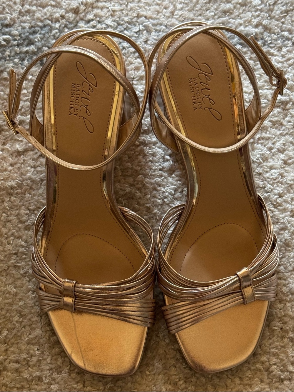 NEW Jewel Badgely Mischka Michelle Ankle Strap Sandal in Rose Gold - Picture 8 of 11